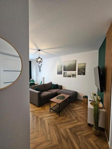 Apartament Przystanek Mrągowoにあるシーティングエリア