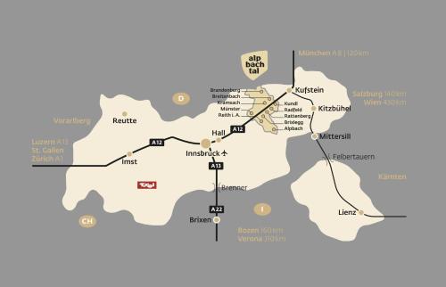 a map of sorrentoelloellofecturefectureasteryasteryasteryasteryasteryastery at BLACKSTYLE - Stylish Apartment with Balcony & Parking in Tyrol, presented by AlpenLuxus in Brixlegg