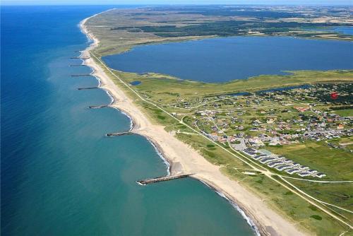 an aerial view of a beach and the water at 209-Vestervig-Isfuglevej-15 in Vestervig