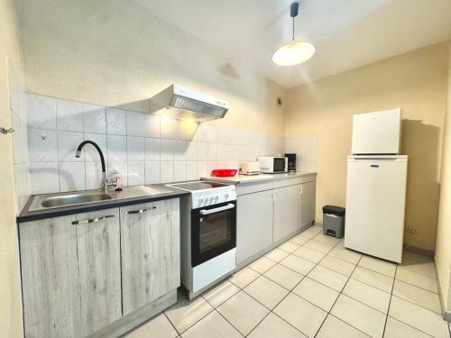 Η κουζίνα ή μικρή κουζίνα στο Annexe Boullée Appartement 1 - Thermes Neyras les Bains