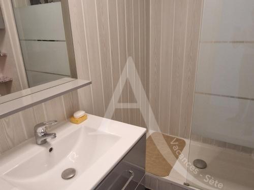 Studio cabine 4 personnes avec terrasse vue mer, climatisation et parking