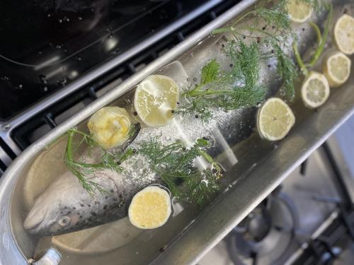 別荘の敷地内または近くでの食事または食べ物