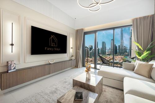 Burj Khalifa & Fountain Balcony Views, Pool & Gym
