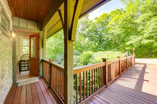 a porch of a home with a wooden deck at Lake and Pool Access at Bear Lake Reserve Condo! in Tuckasegee