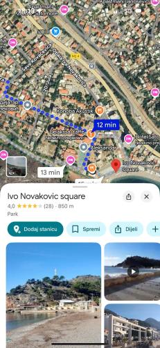 a screenshot of a google map of a city at Apartmani Rira in Sutomore