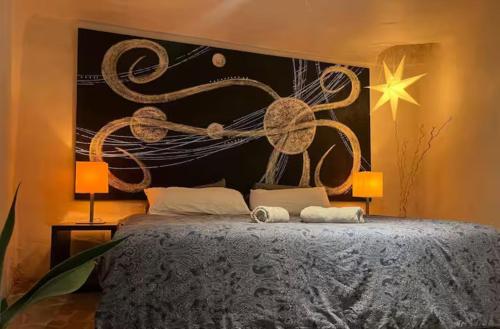 Ένα ή περισσότερα κρεβάτια σε δωμάτιο στο Casa Venado - Finca Oaxaca