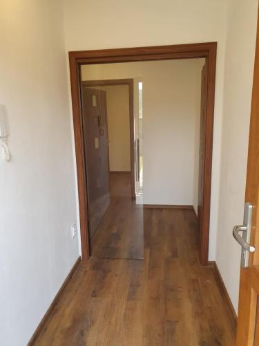 an empty room with a door and a hallway at Apartmán Slapy &Svatojánské proudy in Štěchovice