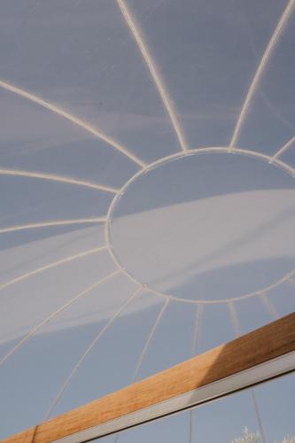 a ceiling in a room with white tiles at Campera Valle de Guadalupe in Ensenada