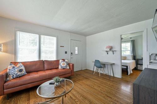 a living room with a couch and a table at Great for travel workers affordable for long stay in Oklahoma City