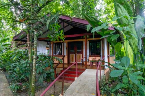 a house in the middle of a forest at Namuwoki Lodge in Puerto Viejo
