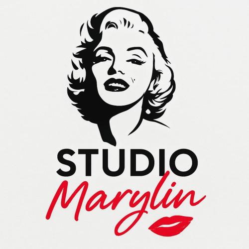 a drawing of a woman with the words studula marilyn at Studio Marylin in Rorschach
