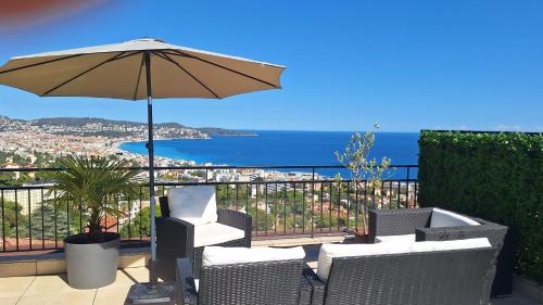 Abbaye de Roseland le Lara chambre double avec roof top vue mer