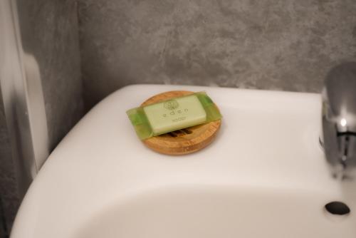 a box of soap sitting on top of a toilet at Willin House Hotel in Blackpool