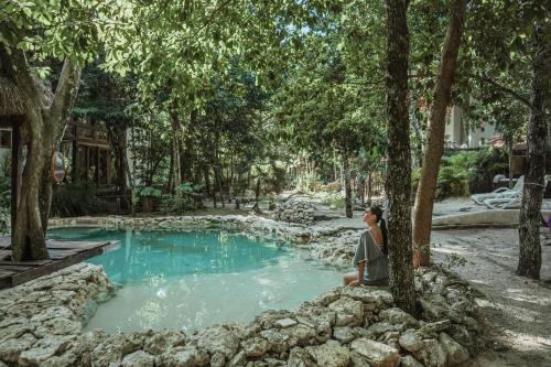 La alberca dentro o cerca de Suite Yaakun con Jacuzzi