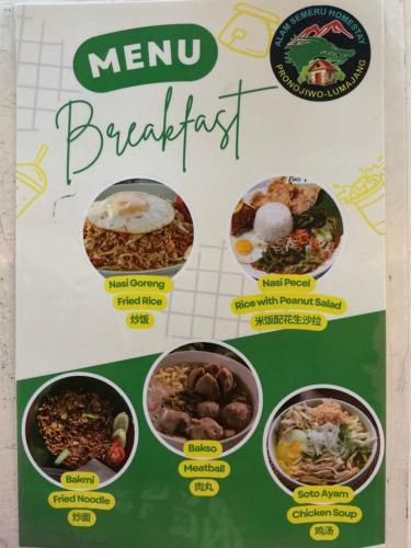 a box of noodles with different types of food at Alam Semeru, Traditional Indonesian Homestay in Gunungsriti