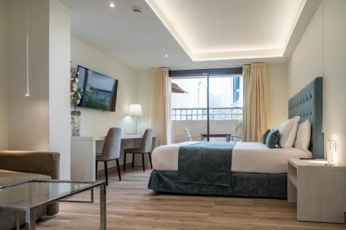 Postel nebo postele na pokoji v ubytování Hotel Concordia Barcelona