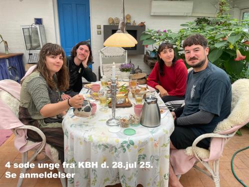 a group of people sitting around a table at pallisgaard B&B in Struer