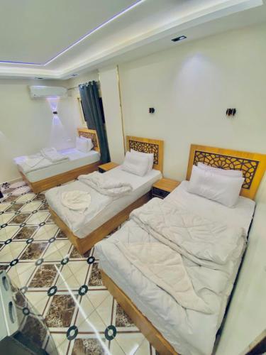 Postel nebo postele na pokoji v ubytování Noya Pyramids Inn
