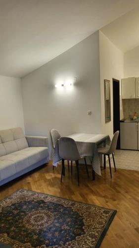 a living room with a table and a couch at Guest House SAM-WATER in Ðenovići