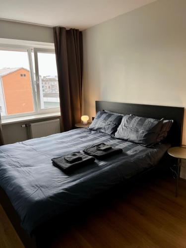 Ένα ή περισσότερα κρεβάτια σε δωμάτιο στο Apartment in Liepāja