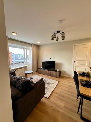 Χώρος καθιστικού στο Apartment in Liepāja