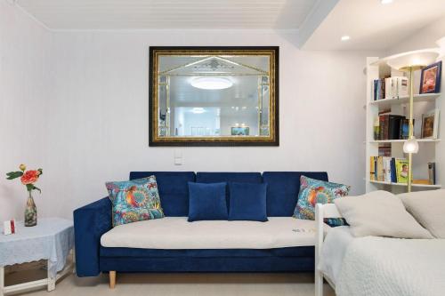 Ruang duduk di Ferienwohnung Poolblick