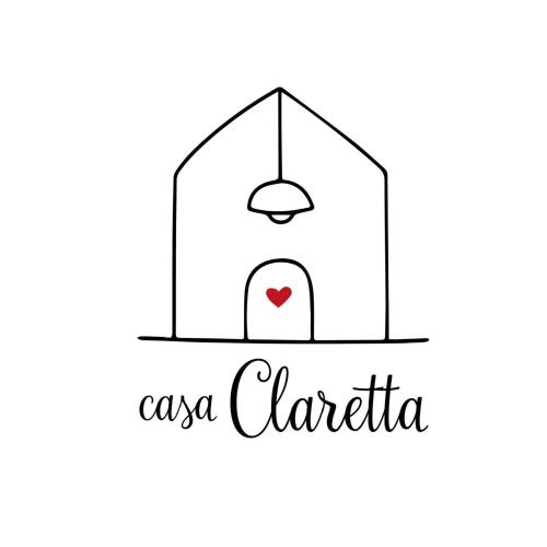 a logo for a restaurant with a woman with a heart at Casa Claretta in Livorno