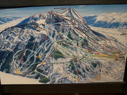 a map of a mountain with snow on it at Grand Lodge in Crested Butte