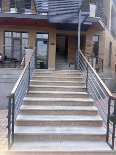 a set of stairs in front of a building at BOND HOUSE Dilijan in Dilijan