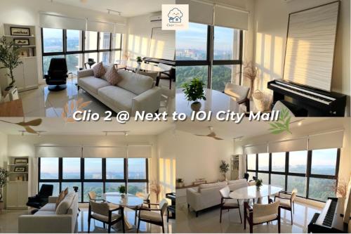a living room with a couch and chairs and a piano at NEW Designer Condo - Panoramic Forest View - Steps To IOI City Mall - Your Best Urban Retreat in Putrajaya
