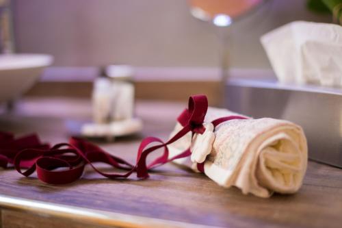 a roll of food sitting on top of a counter at Turenum Apartment B&B in Trani