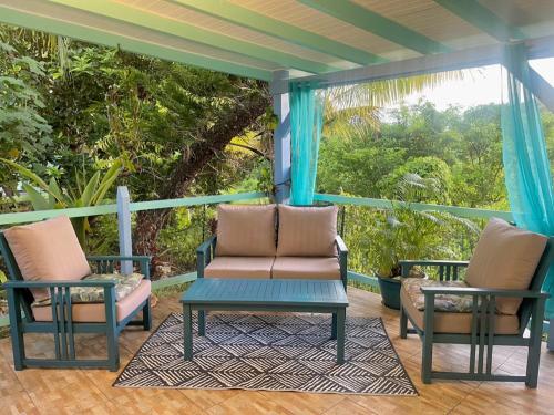 Zahrada ubytování le Gîte XXL Bleu caraibes
