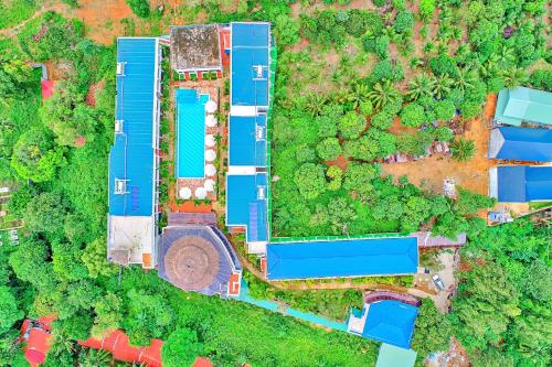 an overhead view of a building with a pool at S79 Blue in Phu Quoc
