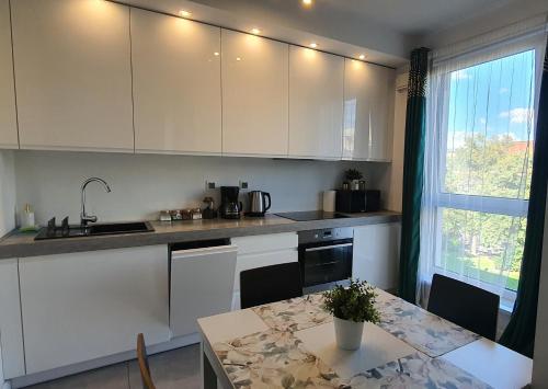 Η κουζίνα ή μικρή κουζίνα στο Good Time Apartments Kościelna 17 19