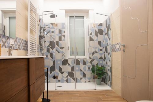 a bathroom with a shower and a sink at Acquamarina B&B in Vasto