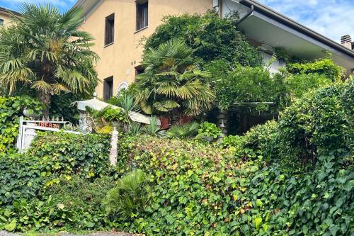 a building with a bunch of bushes and trees at Al glicine in Lovere