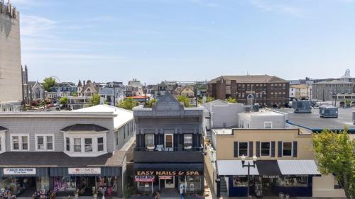 an overhead view of a city street with buildings at Spacious 2 bd-2 ba in the Heart of Asbury Ave in Ocean City
