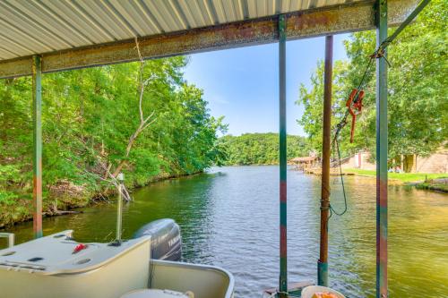 a view of a river from a boat at Lakefront Retreat with Multi-Level Deck and Dock! in Alexander
