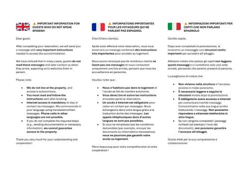 a page from a document with the names of different languages at Casas jerezanas Loft Olivier in Jerez de la Frontera