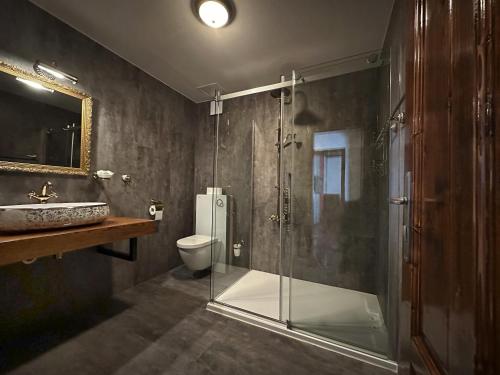 Koupelna v ubytování Hotel Velká Klajdovka