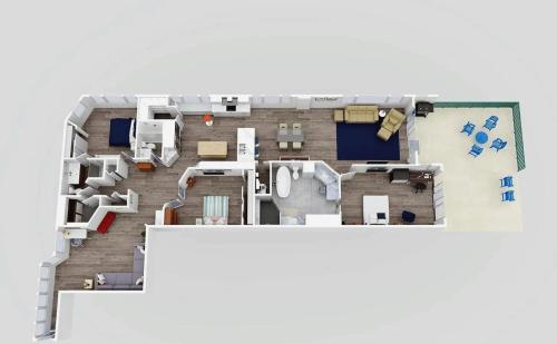 Půdorys ubytování Oceanfront Three-Bedroom Condo with Direct Beach Access