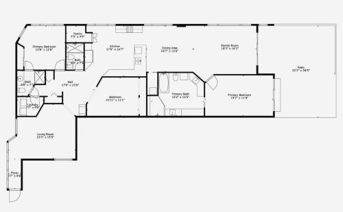 Půdorys ubytování Oceanfront Three-Bedroom Condo with Direct Beach Access