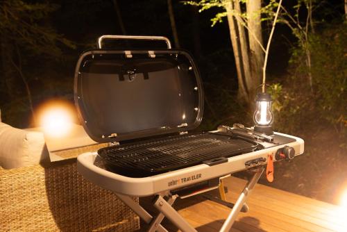 a grill sitting on top of a table at Morinest 北軽井沢 in Tsumagoi