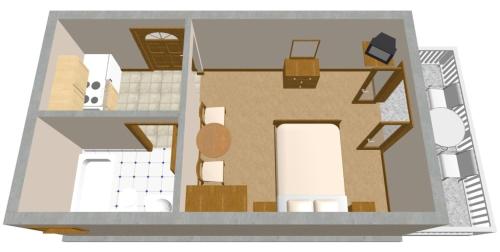 a rendering of a house top view at Apartments and rooms by the sea Podgora, Makarska - 2616 in Podgora