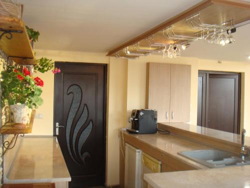 Η κουζίνα ή μικρή κουζίνα στο Guest House & Bistro Lefterova