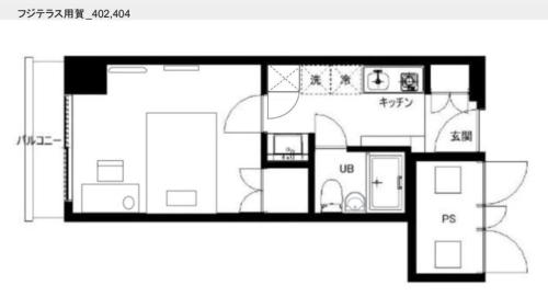a black and white floor plan of a house at Fujiterrace Yoga in Tokyo