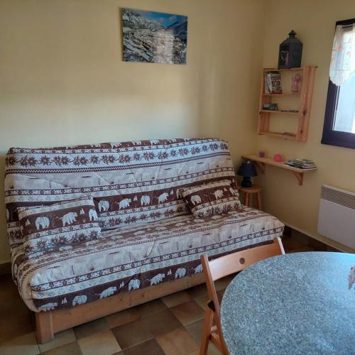 Χώρος καθιστικού στο Studio with stunning view of Serre Chevalier