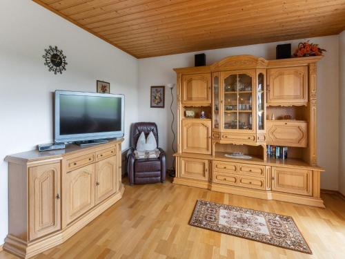 Μια τηλεόραση ή/και κέντρο ψυχαγωγίας στο Cozy Apartment in Sonnen Bavaria near Forest