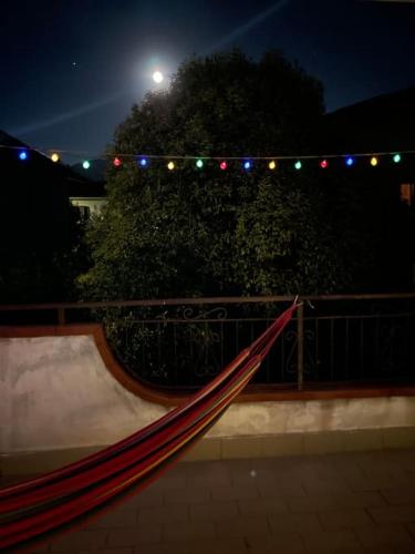 a hammock on a skateboard ramp at night at Wanderlust per chi ama la natura in Laino Castello
