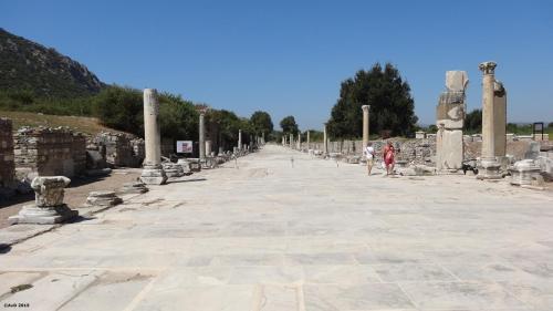 a street in the ruins of the ancient city at Emel Pension in Guzelcamlı